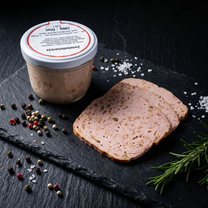 Zwiebelleberkäse im Glas